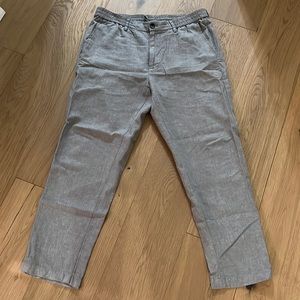 Mens Banana Republic gray linen pants size 34x30